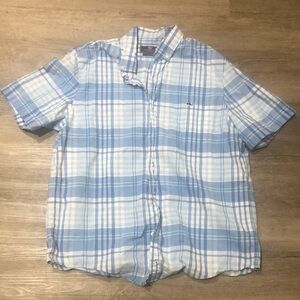 Vineyard Vines Light Blue and White Plaid Shirt